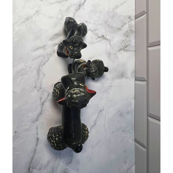 Vintage Poodle on Chain with two Pups - Japan - Picture 3 of 5